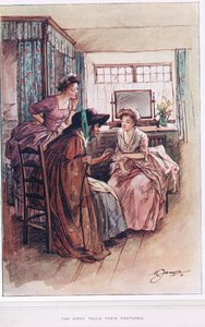 The Gipsy tells their fortune, illustration from 