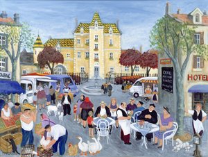 Town Square in Burgundy by Margaret Loxton