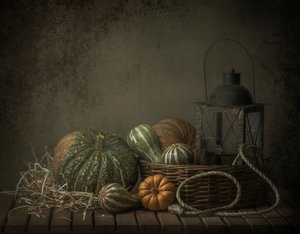 Autumn Still Life Pumpkins by Margareth Perfoncio