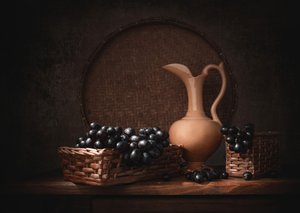 Dark Grapes Still Life by Margareth Perfoncio
