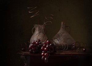 Dark Grapes Still Life