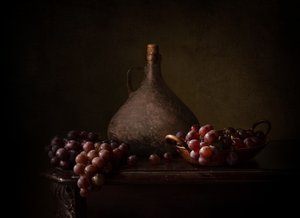 Dark Grapes Still Life by Margareth Perfoncio