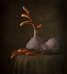 Quiet Jugs Dried Grasses by Margareth Perfoncio