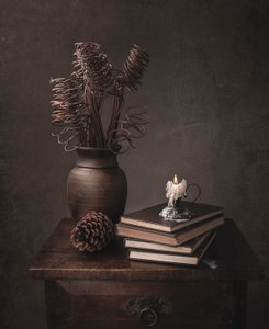 Rustic Candlelit Still Life
