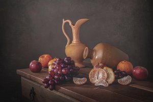 Rustic Fruit Still Life by Margareth Perfoncio
