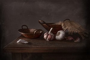 Rustic Garlic Still Life by Margareth Perfoncio