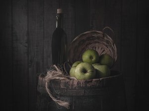 Rustic Green Apples Still Life by Margareth Perfoncio