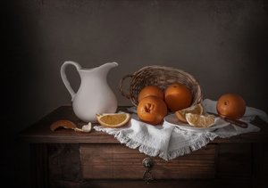 Rustic Orange Still Life by Margareth Perfoncio
