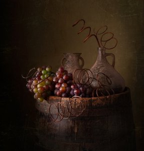 Rustic Wine Still Life by Margareth Perfoncio