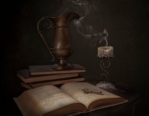 Vintage Books and Key