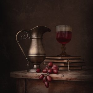 Vintage Wine Still Life by Margareth Perfoncio