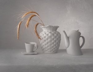 White Minimalist Still Life by Margareth Perfoncio