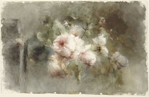 A Vase with Roses by Margaretha Roosenboom