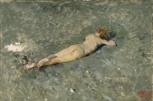 Nude on the Beach at Portici by Marià Fortuny Marsal