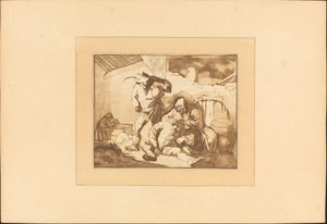 Peasant Scene by Maria Catharina Prestel after Isack van Ostade