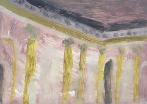 Rose Viennese Interior with Columns by Maria Magenta