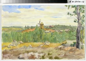 Landscape Study with Windmill by Maria Wiik