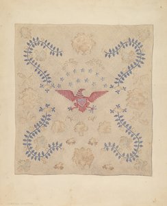 Eagle and Stars Bedspread by Marian Curtis Foster
