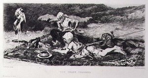 The Snake Charmer (engraved by Emile Boilvin) by Mariano (after) Fortuny