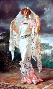 Portrait of Henriette Fortunys in Pompeian Garment by Mariano Fortuny y Madrazo