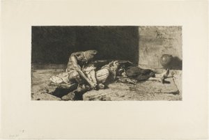 Arab Watching the Body of His Friend by Mariano Fortuny y Marsal