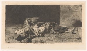Arab Man Watching Over the Dead Body of His Friend by Mariano José María Bernardo Fortuny y Carbó