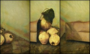 Rustic Quince Still Life by Marie-anne Stas