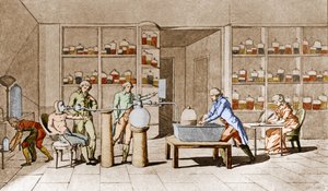 Antoine Laurent de Lavoisier (1743-1794), French chemist, has an experience on the breathing of man at rest. Leemage collection by Marie Anne Pierrette Lavoisier