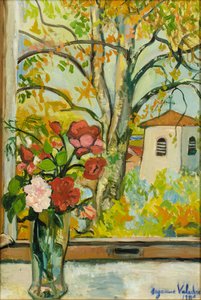 Bouquet of Flowers in Front of a Window in St. Bernard, 1926