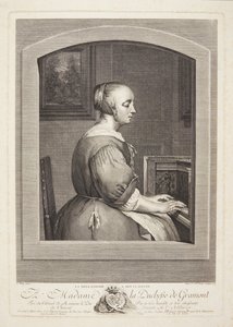A Dutch Woman Playing the Harpsichord, Seen Through a Window by Marie Louise Adélaïde Boizot