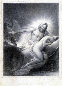Jupiter and Semelee. Lithograph by Coupin de Couprie in 1826. by Marie Philippe Coupin de la Couperin