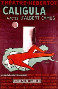 Poster for Play Caligula by Albert Camus, Featuring Gerard Philipe and Margo Lion, 1945 by Marie Viton