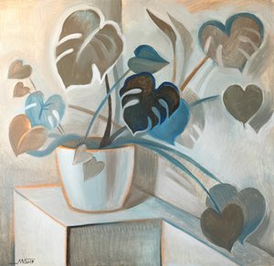 Modern Monstera Hearts by Marina Gorkaeva