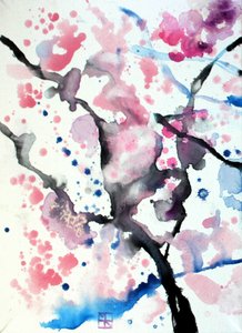 Abstract Cherry Blossoms by Marina Nelson