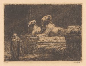 Egyptian Temple Guards by Marius Bauer (signed by artist)