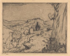 View of an Eastern City in a Valley by Marius Bauer (signed by artist)