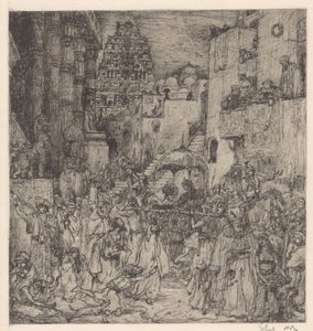The Multitude Filled the Streets with Solemn Joy by Marius Bauer (signed by artist)