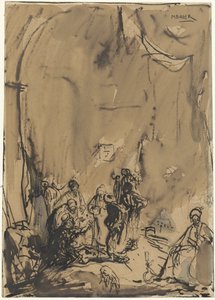 Group of Easterners in Intense Conversation by Marius Bauer