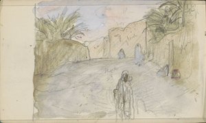 Street with Figures in Biskra by Marius Bauer