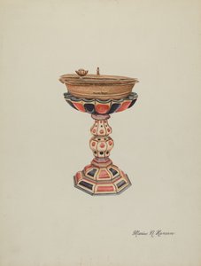 Baptismal Font & Stand, c. 1939 by Marius Hansen