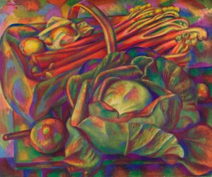 Cabbage and Rhubarb Savoy Green by Mark Gertler