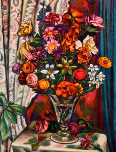 Still Life of Flowers in a Silver Vase, 1930