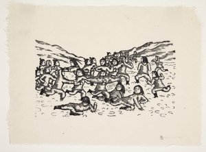 The Story of Akigssiak: The Seal Ball Game, where the grandfather is overcome by Markus Lynge