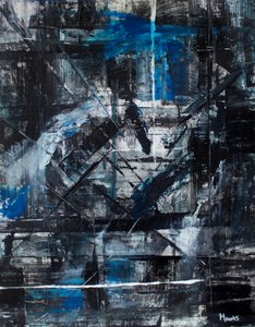 Dynamic Blue Strokes
