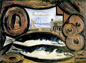 The Fish House, New England by Marsden Hartley