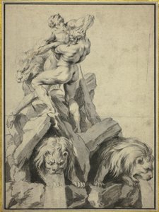 Hercules and Antaeus Design for a Fountain
