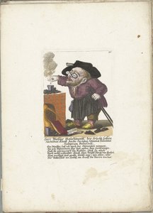 The Dwarf Blasius Rauchmantl as Alchemist, ca. 1710 (Il Callotto resurcitato oder Neu eingerichtes Zwerchen Cabinet) by Martin Engelbrecht (attributed to)
