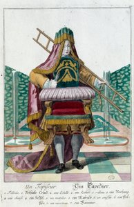 A upholstery, engraving by Martin Engelbrecht, 18th century, Paris, Decorative Arts
