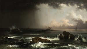 Coastal Scene with Sinking Ship