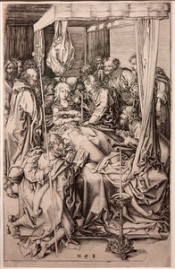 The Death of the Virgin (engraving by Martin Schongauer) by Martin Schongauer